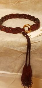 Tory Burch Red Braided Tassel Belt size xs